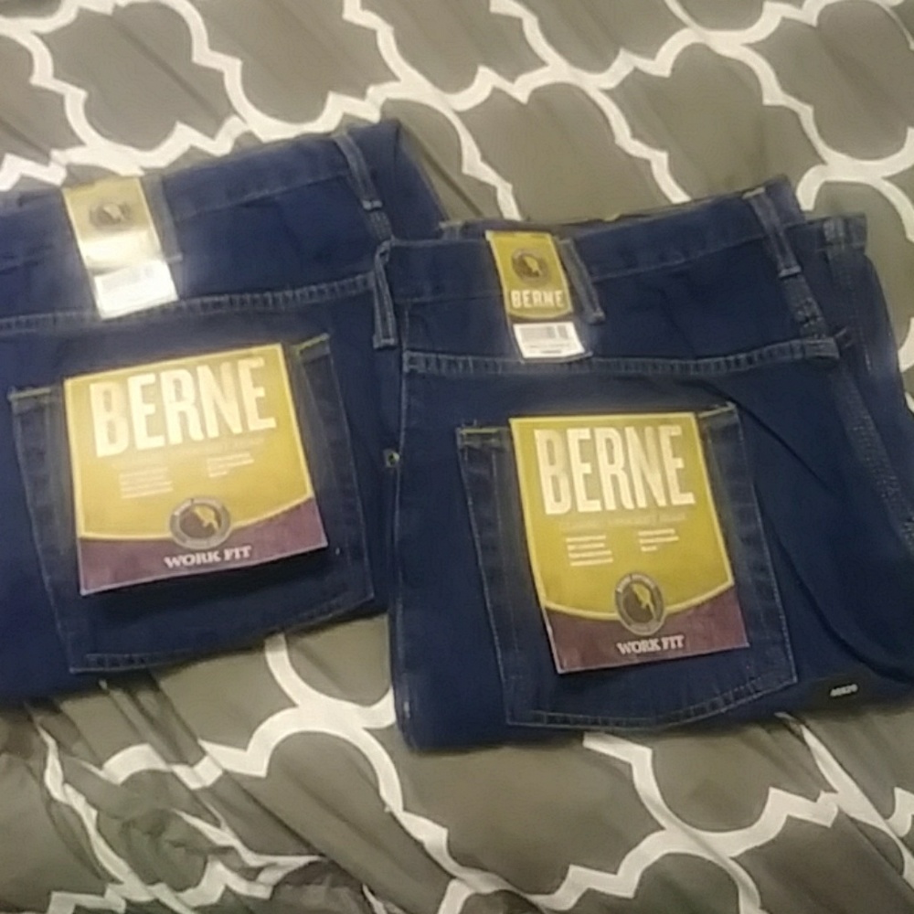 Two pair Berne work for jeans 40x29 short nwt